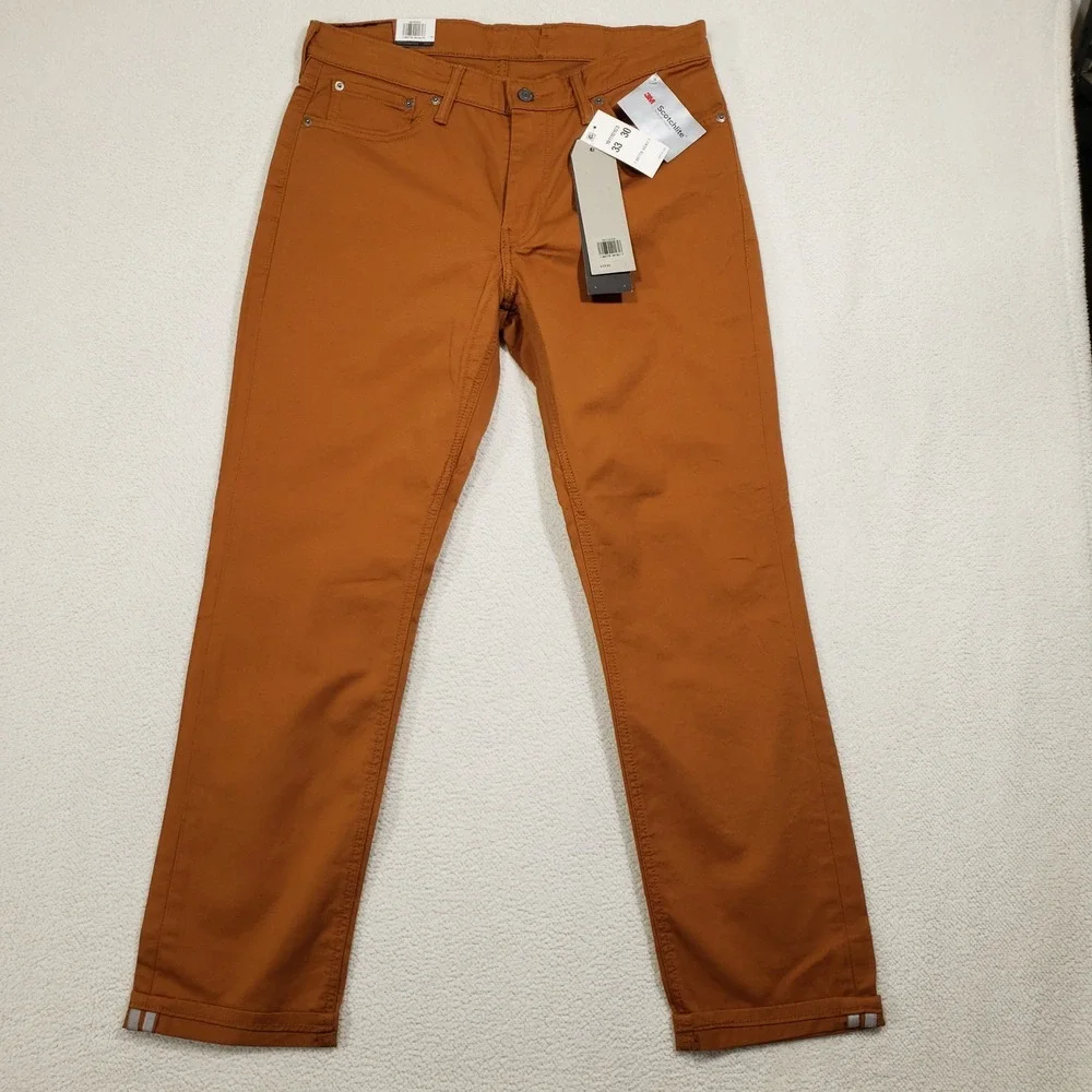Levi's Commuter 511 Slim Pants Men 33x30 Brown 3M Reflective Cycling Jeans Denim